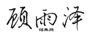 駱恆光顧雨澤行書個性簽名怎么寫