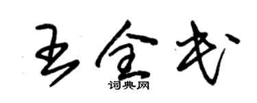 朱錫榮王全民草書個性簽名怎么寫