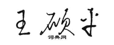 駱恆光王碩平草書個性簽名怎么寫