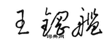 駱恆光王鋼艦草書個性簽名怎么寫