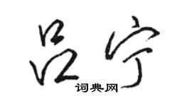 駱恆光呂寧行書個性簽名怎么寫