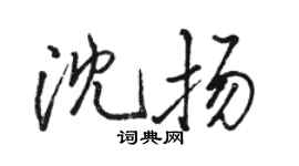 駱恆光沈揚行書個性簽名怎么寫