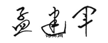 駱恆光孟建軍草書個性簽名怎么寫