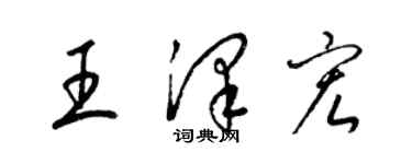 梁錦英王澤宏草書個性簽名怎么寫