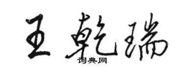 駱恆光王乾瑞行書個性簽名怎么寫