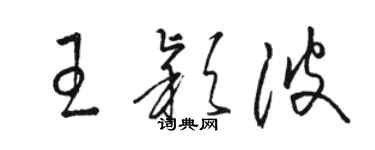 駱恆光王穎波草書個性簽名怎么寫