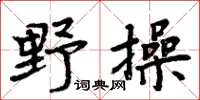 周炳元野操楷書怎么寫