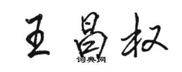 駱恆光王昌權行書個性簽名怎么寫