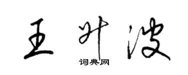 梁錦英王升波草書個性簽名怎么寫