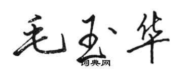 駱恆光毛玉華行書個性簽名怎么寫