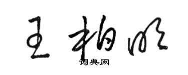 駱恆光王柏明草書個性簽名怎么寫