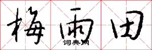 梅雨田怎么寫好看