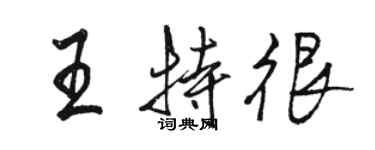 駱恆光王特很行書個性簽名怎么寫