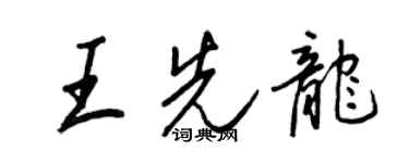 王正良王先龍行書個性簽名怎么寫