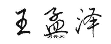 駱恆光王孟澤行書個性簽名怎么寫