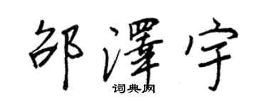 王正良邵澤宇行書個性簽名怎么寫