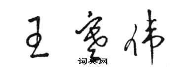 駱恆光王寒偉草書個性簽名怎么寫