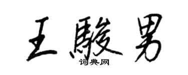 王正良王駿男行書個性簽名怎么寫