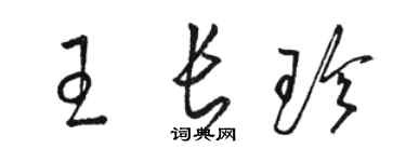 駱恆光王長珍草書個性簽名怎么寫