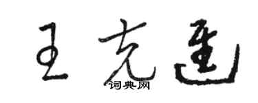 駱恆光王克進草書個性簽名怎么寫