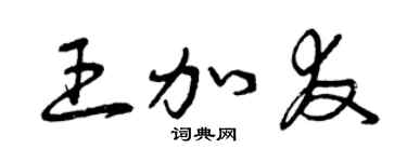 曾慶福王加友草書個性簽名怎么寫