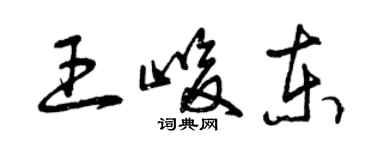 曾慶福王峻東草書個性簽名怎么寫