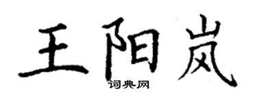 丁謙王陽嵐楷書個性簽名怎么寫