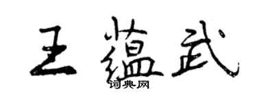 曾慶福王蘊武行書個性簽名怎么寫