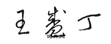 駱恆光王盛丁草書個性簽名怎么寫