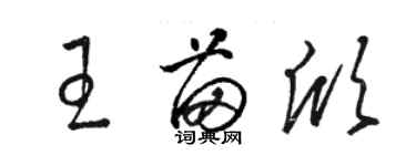 駱恆光王苗欣草書個性簽名怎么寫