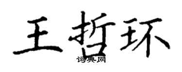丁謙王哲環楷書個性簽名怎么寫