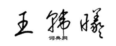 梁錦英王韓曦草書個性簽名怎么寫