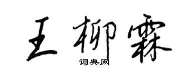 王正良王柳霖行書個性簽名怎么寫