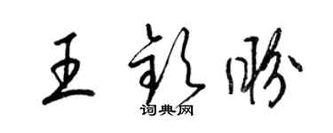 梁錦英王欽盼草書個性簽名怎么寫