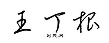 梁錦英王丁根草書個性簽名怎么寫