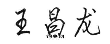 駱恆光王昌龍行書個性簽名怎么寫