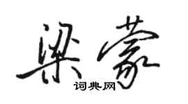 駱恆光梁蒙行書個性簽名怎么寫