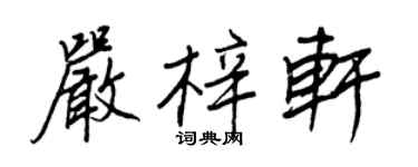 王正良嚴梓軒行書個性簽名怎么寫