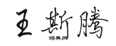 駱恆光王斯騰行書個性簽名怎么寫