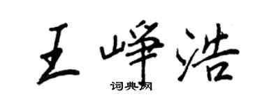 王正良王崢浩行書個性簽名怎么寫