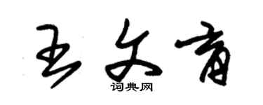 朱錫榮王文育草書個性簽名怎么寫