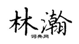 丁謙林瀚楷書個性簽名怎么寫