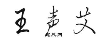 駱恆光王聲艾行書個性簽名怎么寫