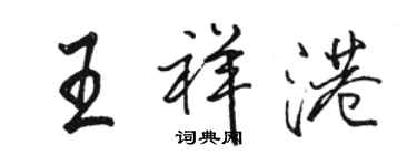 駱恆光王祥港行書個性簽名怎么寫