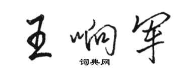 駱恆光王響軍行書個性簽名怎么寫