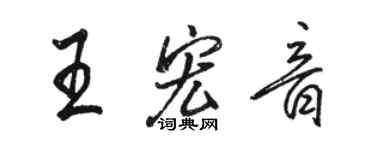駱恆光王宏音行書個性簽名怎么寫