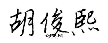 王正良胡俊熙行書個性簽名怎么寫