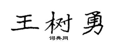 袁強王樹勇楷書個性簽名怎么寫