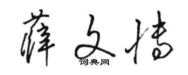 駱恆光薛文博草書個性簽名怎么寫