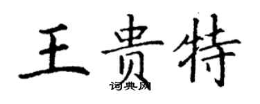 丁謙王貴特楷書個性簽名怎么寫